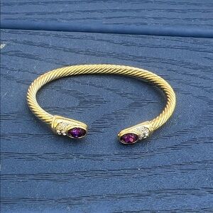 Elegant Gold and Purple Women's Bracelet